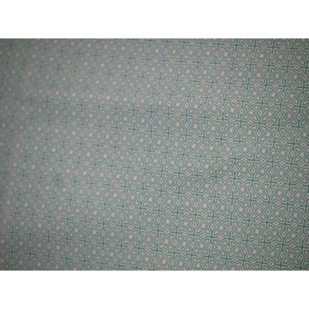 Handmade Aqua Pillowcase, Floral Print Border Standard Size